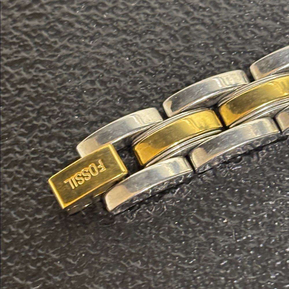 Fossil Women's Two Tone Rectangular Silver Gold W… - image 3